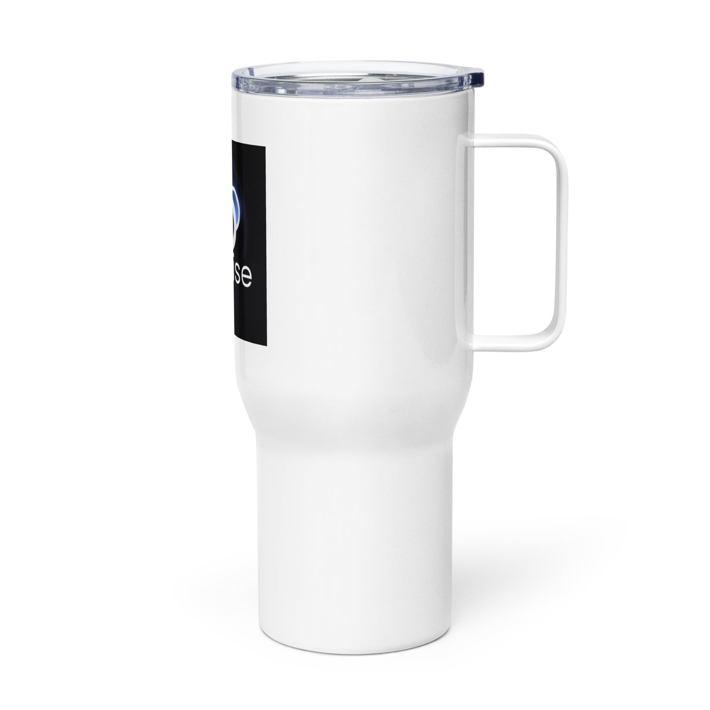 Travel mug with a handle