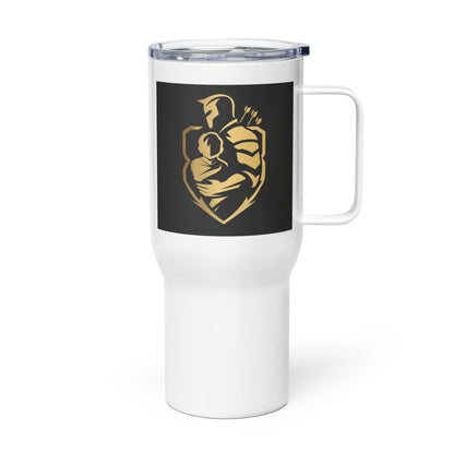 Travel mug with a handle