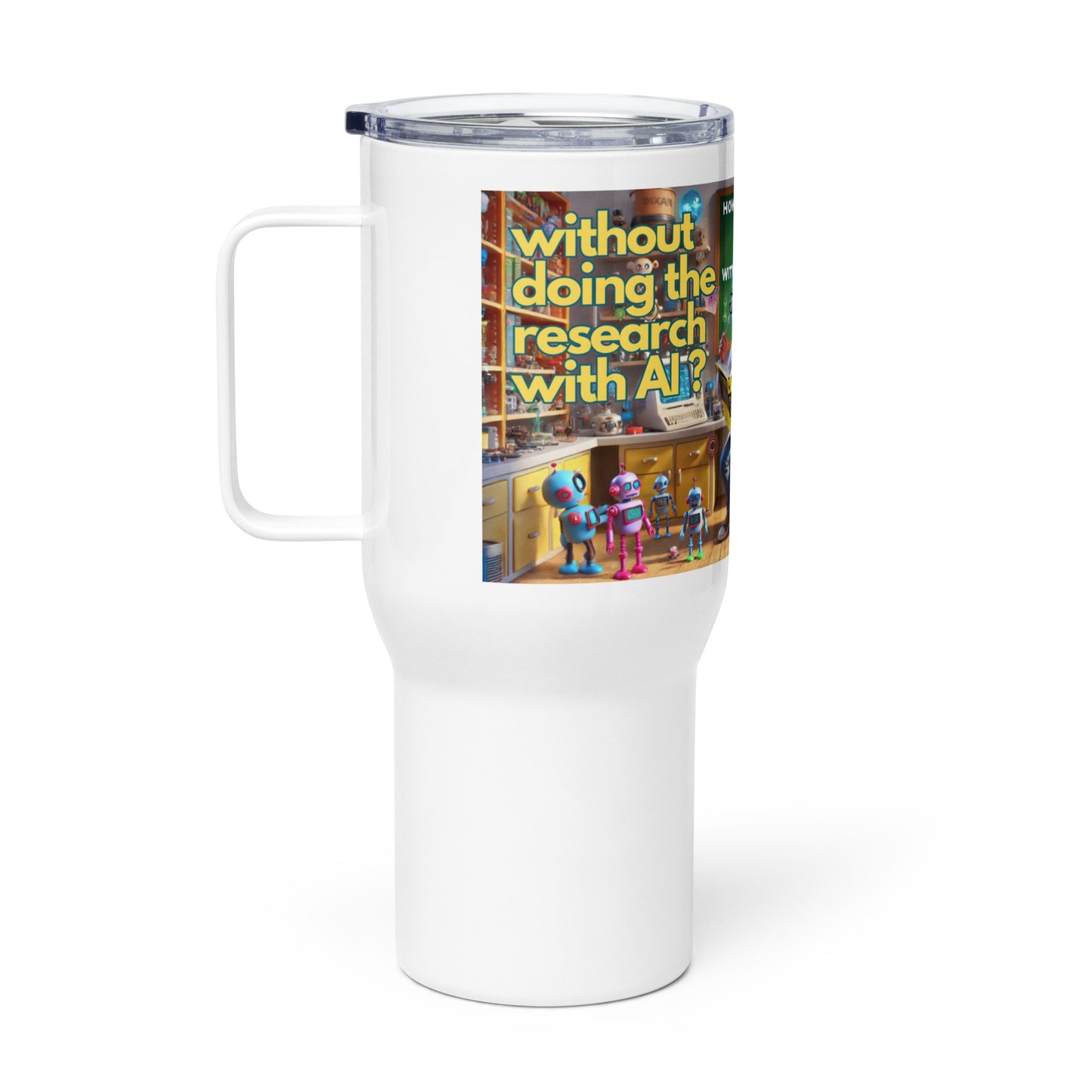 Travel mug with a handle